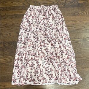 Floral Tiered Maxi Skirt - Pink Floral